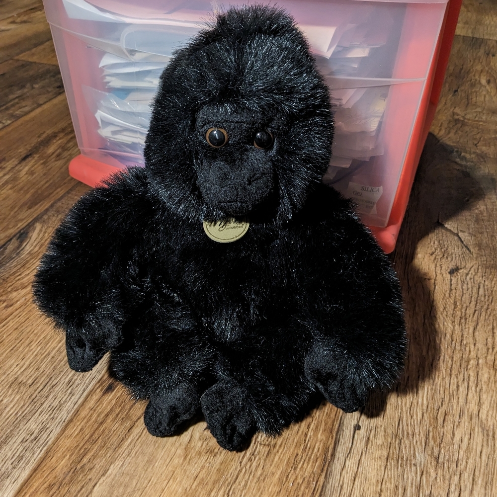 Aurora Miyoni GORILLA BABY 2016 11" x 9" Wide black stuffed animal plush